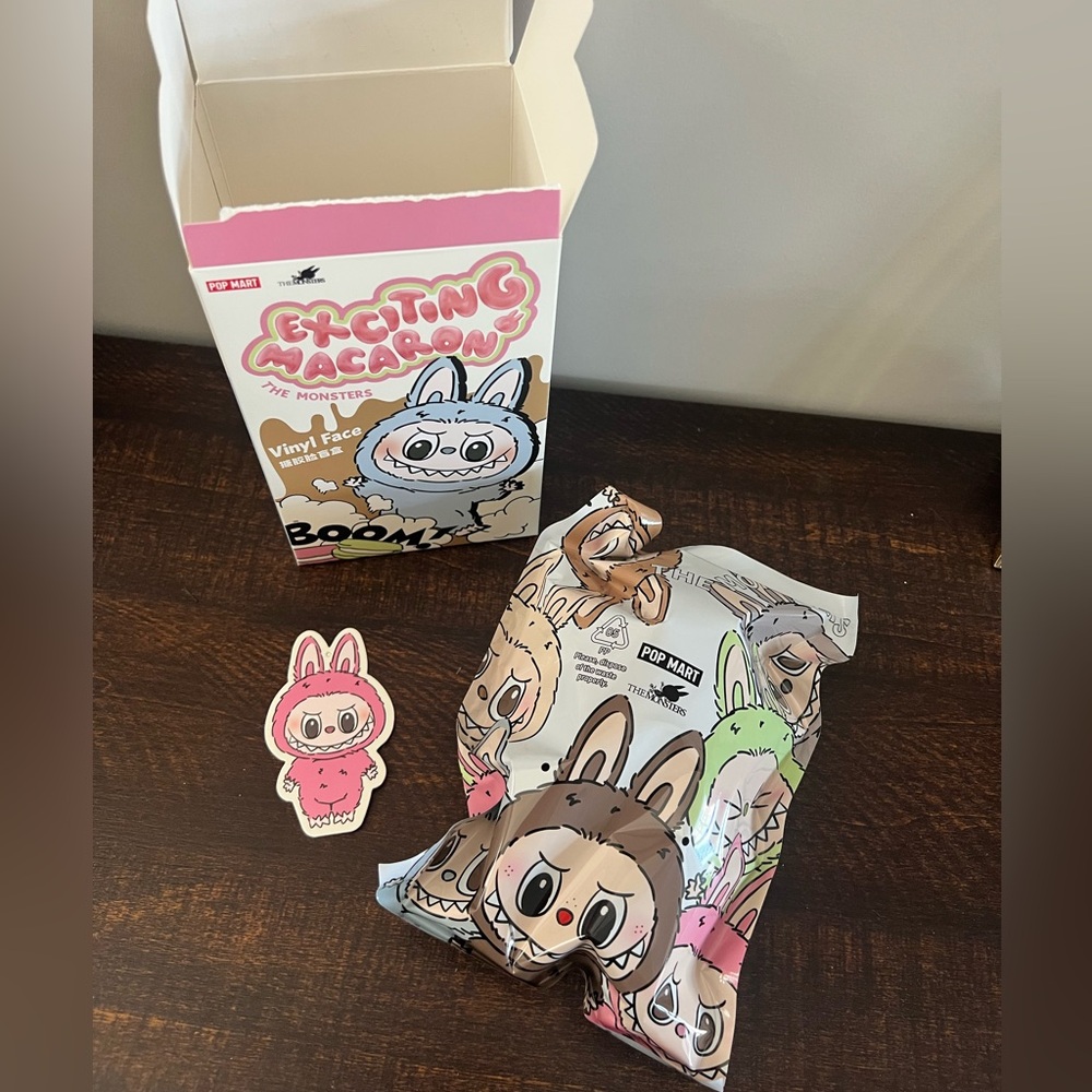 Authentic PopMart Monsters Labubu Exciting Macaron Blind Box Lychee Berry Pink